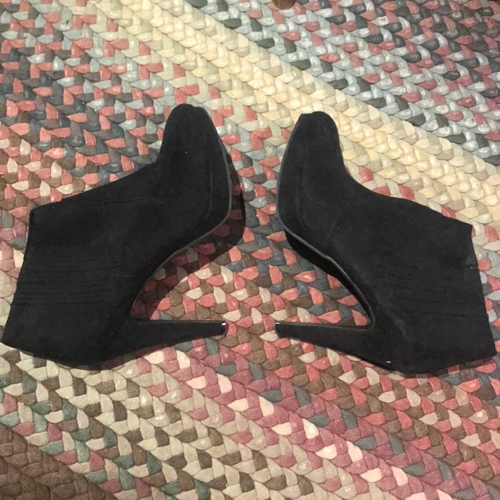 H&M Black Suede Platform Heels